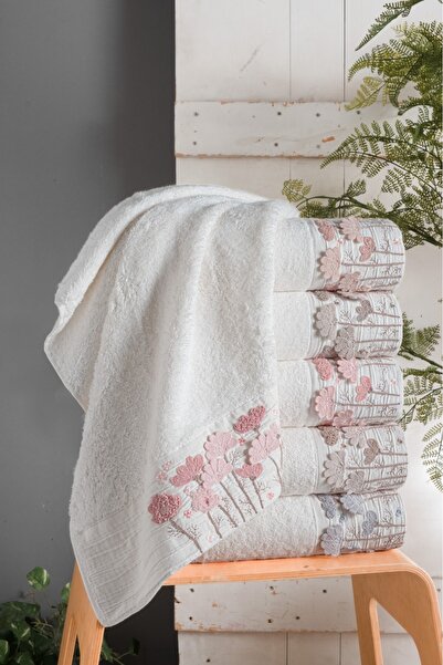 Fiesta Krem Bambu Kapama El Havlusu 50x90 Cm 6 Lı PVC Çantalı