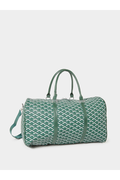 Take Two By Styli Green Pattern Gym Duffel Bag