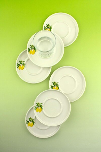 Bursa Porselen Dekor Lemon 12-Piece Porcelain Tea Set for 6 People