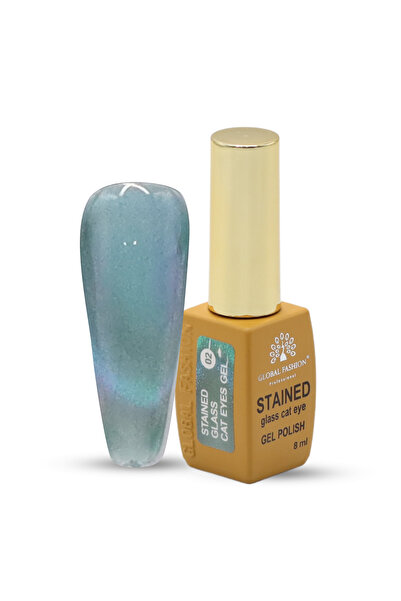 global fashion Stained Glass Cat Eye Gel Polish 8ml – Holographic Shimmer, Ma...