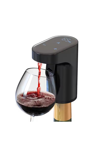 VRSmarty Wine dispenser, Electric decanter, Automatic beverage dispensing, USB rechargeable battery, Black