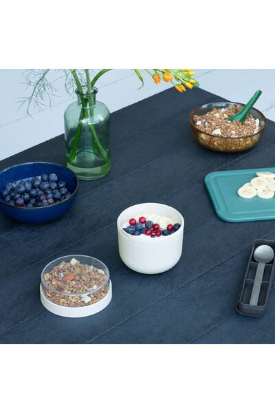 Brabantia Make&Take Breakfast Bowl 1006298, 500+180 ml, Screw Cap, BPA Free, Gray