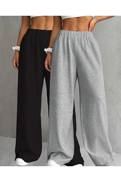 modlux 2 قطعة من منتجات الفرسات بنطلون رياضي أسود رمادي كبير الحجم ذو جودة عا...