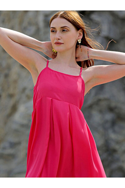 Freehand By Styli Women Pink Cami Midi Dress