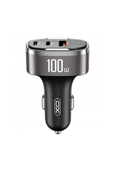 XO Design Incarcator Auto CC61 100W 3A 1 x Lightning - 1 x USB-A - 1 x USB-C Gri