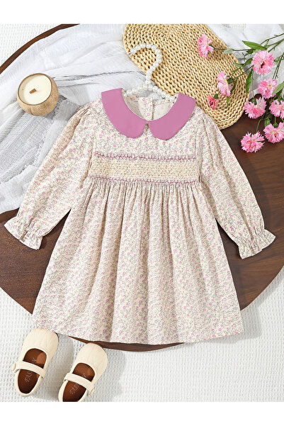 Take Two By Styli Girls Cotton Floral Print A-Line Dress
