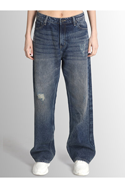 Bene Kleed By Styli Women Relaxed Fit Light Distressed Jeans