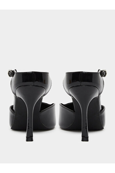 Raid By Styli Harler Black Ankle Strap Pointed Toe Shoes