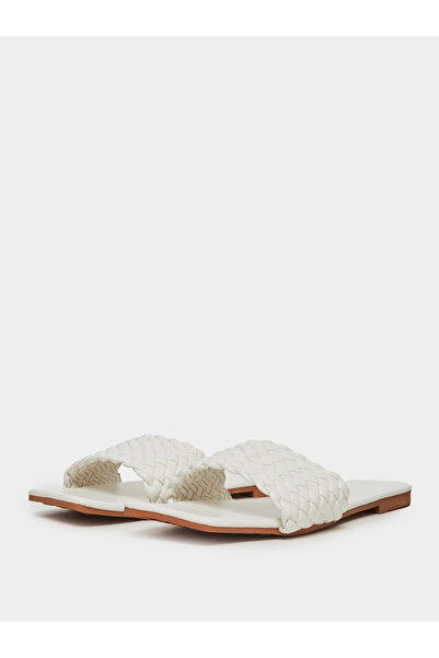 Take Two By Styli Solid Textured Weaving Flat Sandals