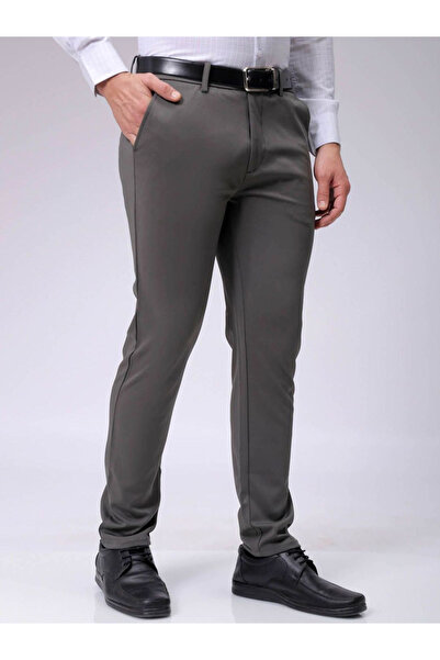 The Indian Garage Co By Styli Men Charcoal Slim Fit Textured Knit Trousers
