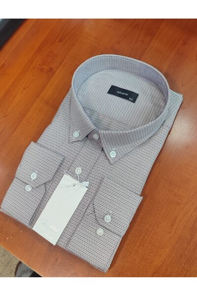 ADVANTE Güncüoğlu Battal Size Long Sleeve Pocketed Dobby Classic Men's Shirt