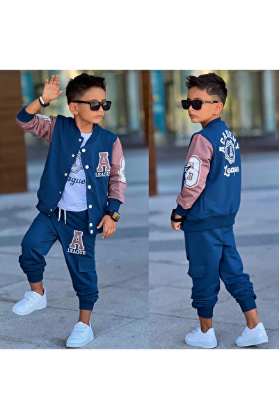 My Kids Wear Boy's Academy College Embroidered Suit 4-12 Years Old 12095