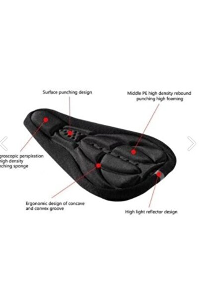 motosergen SİLİKON BİSİKLET SELE KILIFI ORTOPEDİK KOLTUK KILIFI 3D REFLEKTÖR ...