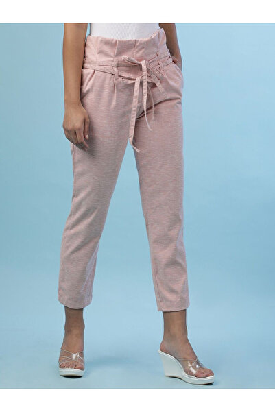 Freehand By Styli Women Pink Slim Fit Cropped Pants