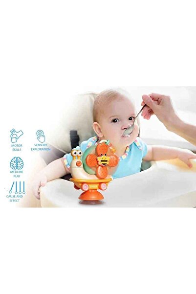 Schulzz 3in1 Sensory Educational Toy with Suction Cup Snail High Chair Toy Green