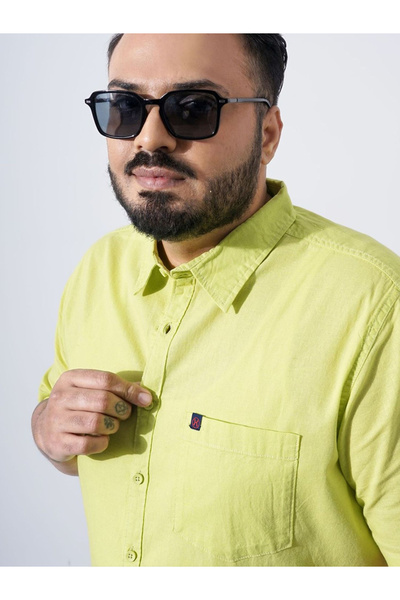 HardSoda By Styli Plus Men Green Regular Fit Casual Shirt