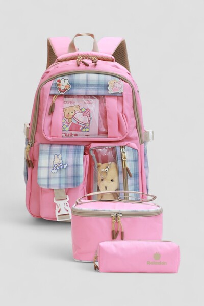 Relaxion Rlx-1395 Set of 3 Children's Primary School Bag Backpack with Pencil Case and Lunch Bag
