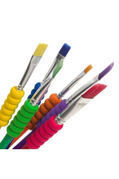 SHOPIENS Комплект от 6 четки за рисуване с мека дръжка и плосък връх