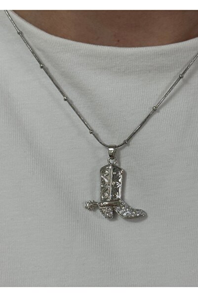 KİLİGİSTANBUL Steel Cowboy Figure Necklace 40+5 cm