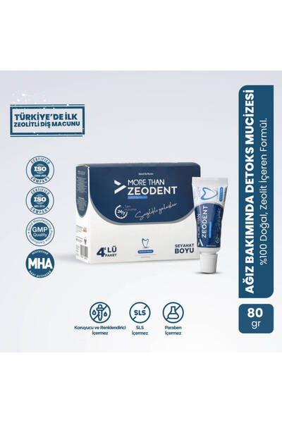 MORE THAN Zeodent Diş Macunu 4’lü Seyahat Boy (20 gr x 4)