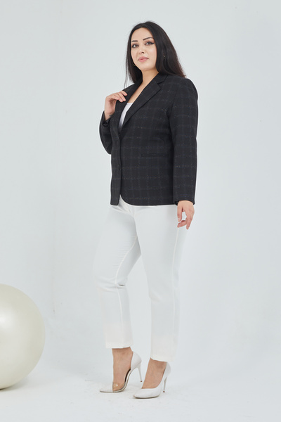 Fagi Women's Plaid Double Button Classic Jacket