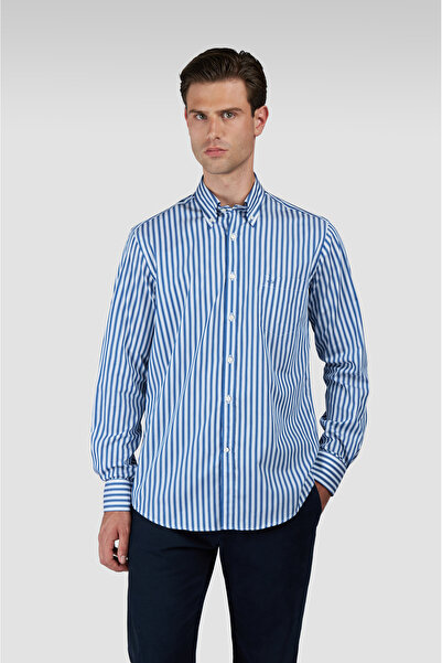 PAUL&SHARK MEN'S WOVEN SUPIMA COTTON SHIRT