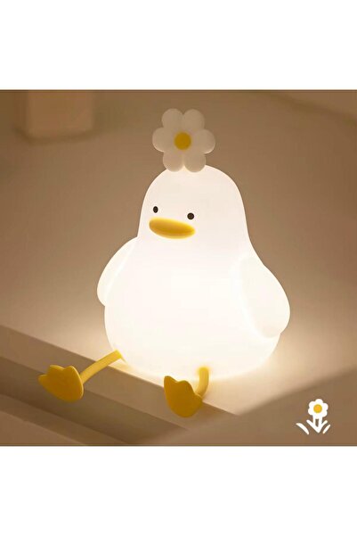 sonx Yumuşak Silikon Gece Lambası –sevimli ördek Dokunmatik & Sıkınca Yanan
