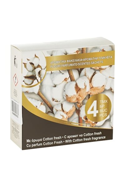 SHOPIENS Set 4 plicuri parfumate cu aroma de cotton fresh Shopiens® pentru sertar/dulap