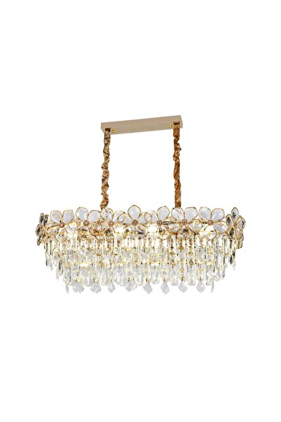 RFAN Chandelier, Model 75001/800*300, Crystal Texture, Metal, 8 X E14, Gold