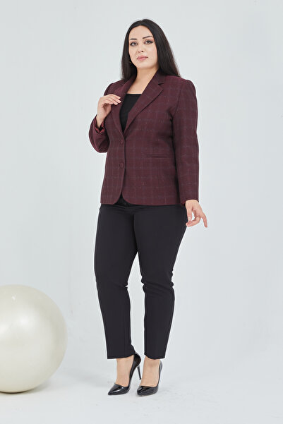 Fagi Women's Plaid Double Button Classic Jacket