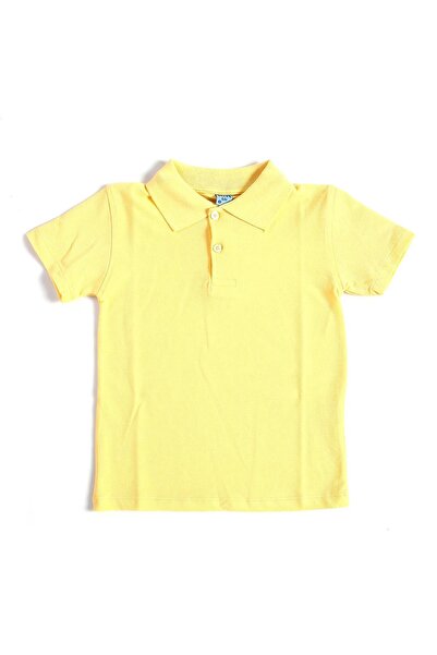 rednelax Yellow Short Sleeve Solid Color Collared 6-17 Years Old Children's S...
