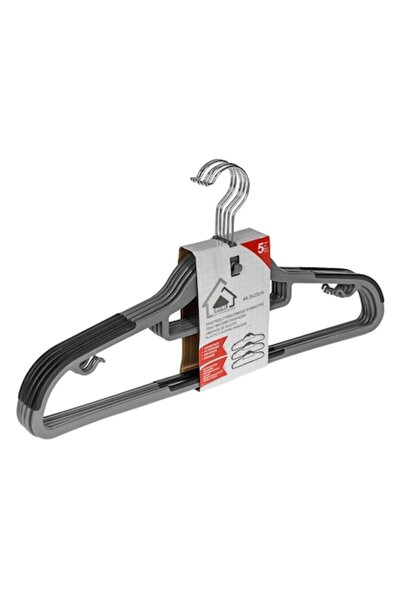 SHOPIENS Set 5 umerașe antiderapante din plastic Shopiens, gri, 44,5x23 cm