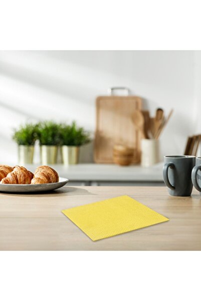 SHOPIENS Set of 25 Shopiens® table napkins, two-ply absorbent, pastel yellow, 21 x 21