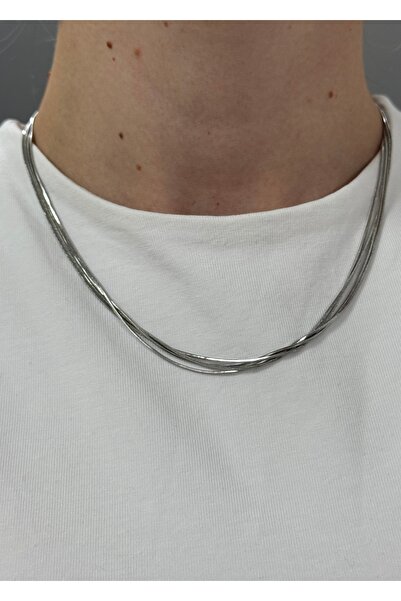 KİLİGİSTANBUL ÇELİK ÇOKLU ZİNCİR KOLYE 40+5 CM