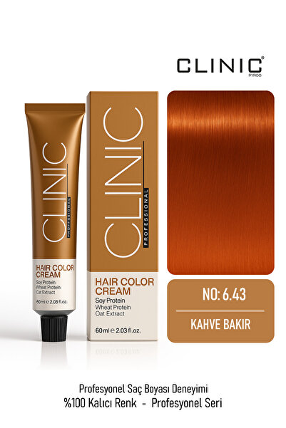CLINIC PYROO No: 6.43 Saç Boyası – Hair Color Cream 60 ml - Kahve Bakır