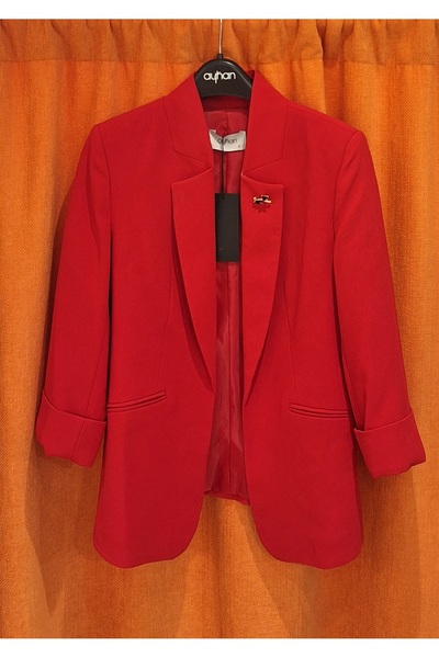 AYHAN Double Sleeve Blazer Jacket with Brooch Accessories