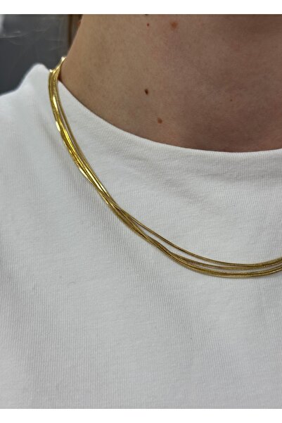 KİLİGİSTANBUL Steel Multi-Chain Necklace 40+5 cm