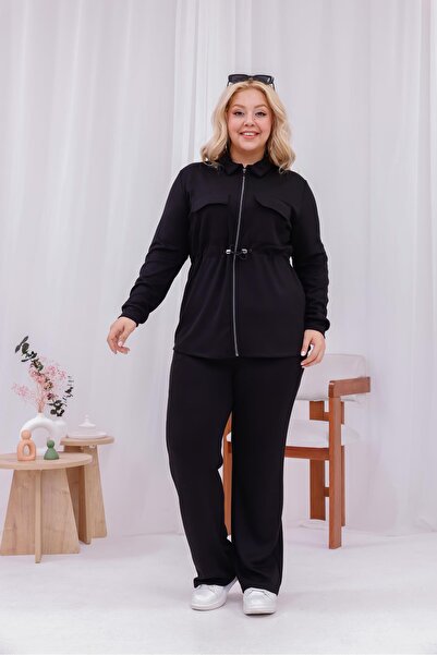 Siyezen Plus Size Zippered Modal Fabric Set