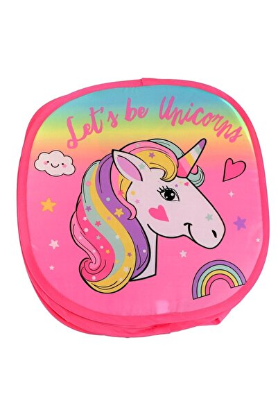 SHOPIENS Foldable Textile Toy Storage Box Shopiens® Unicorn with Lid, 45 x 45 x 45 cm