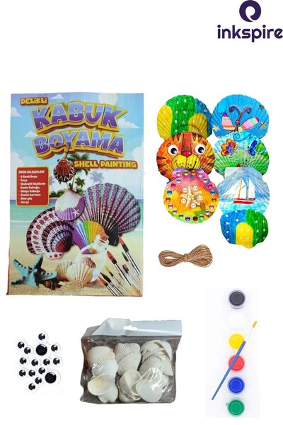 inkspire Kabuk Boyama Seti 1 Paket Deniz Kabuğu Boyama El Sanatı Midye Boya S...