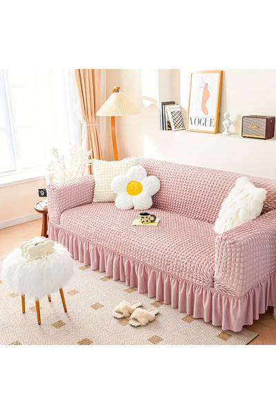 StarMall Bürümcük Lastikli Kanepe Örtüsü Likralı Koltuk Örtüsü Tek 3lü