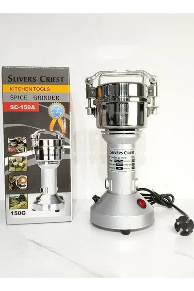 Generic Sliver Criest Premium Stainless Steel Spice Grinder – High-Speed 150g Electric Mill