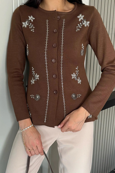 julude Brown Stone Knitwear Cardigan (Available in S, M, L)
