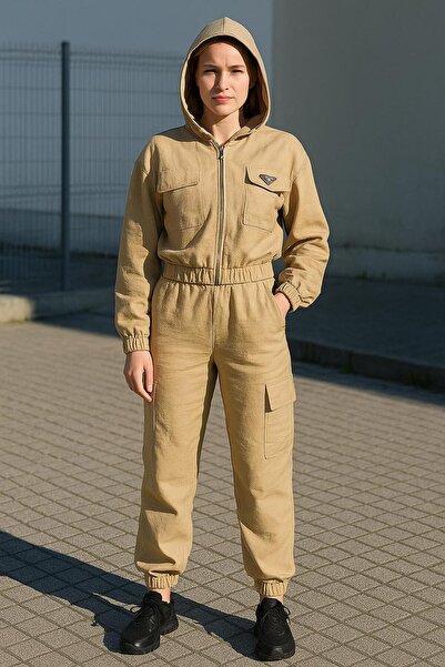 SheLoria بدلة نسائية مكونة من معطف واق من المطر بغطاء للرأس بلون القهوة الحلي...