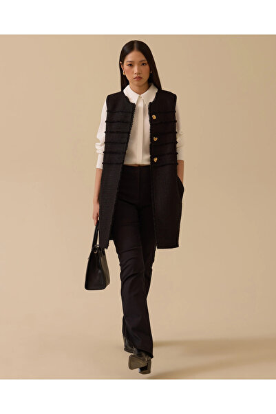 SCL Düğme Detaylı Uzun Yelek