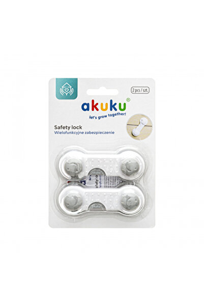 Akuku Set of 2 multifunctional safety locks Safety lock Gray, compatible with any type of drawer or cabinet