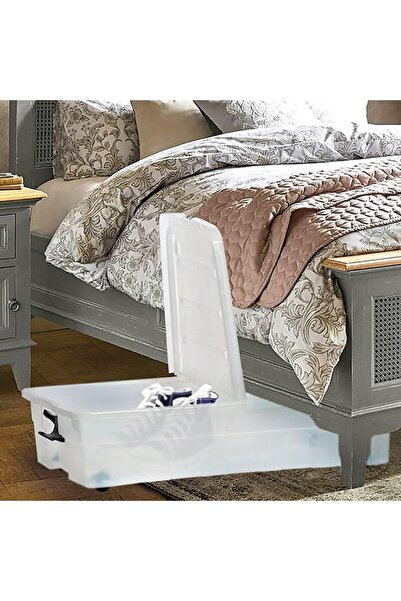 SHOPIENS Plastic Storage Box with Lid Shopiens®, Transparent, 60 L, 74x48x18cm