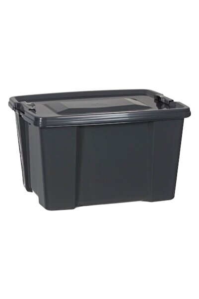 SHOPIENS Plastic Storage Box with Lid, Shopiens®, Matte Gray, 30L, 45x34x30 cm