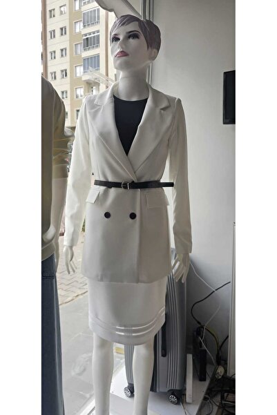 Aynaz beyaz blazer ceket