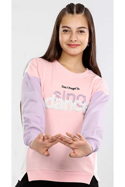 İrem Çocuk Giyim سترة رياضية للفتيات من Sing Done مكتوب عليها بلوك ألوان مكون...